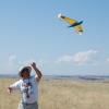 Mike Isermann launches the Boeing flying wing prototype