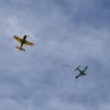 Henry Toews T-28 (PTAviation kit) and Jim Allins Hellcat share the skies above the "sea" of alfalfa.