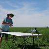 Jim Allins launches his Hellcat from the "deck". Jim was very successful at this and his plane performed as well.