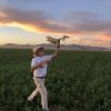 Wally Farrell tosses the Voisin. Still air with a brilliant sunset made it all magical.