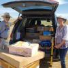 Wally and Julie Farrell and their mobile hangar.