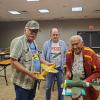 Gene Drake, left holding Fernando's Floyd Bean Special, Allen Shields, Fernando and his Reggiane Re2001