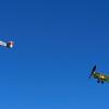 Henry Toews’ and Rich Adams’ jumbo Ju-52s climb out in formation during their mass launch - Mike Kelly photo